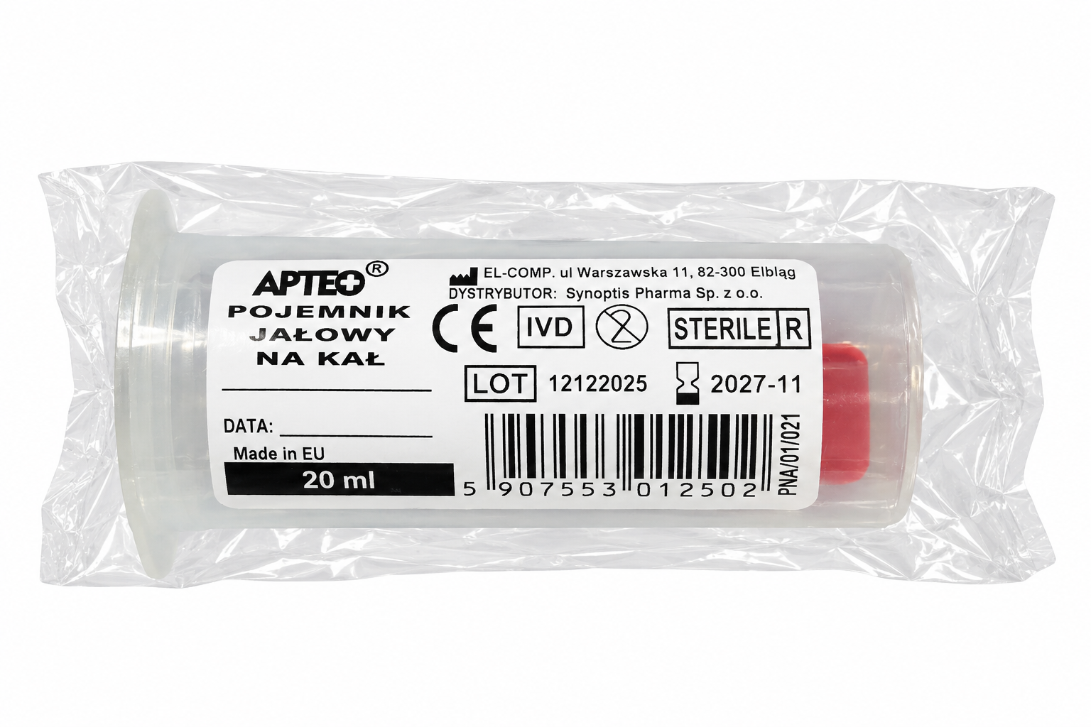 Apteo pojemnik jałowy na kał ,20 ml zdjęcie