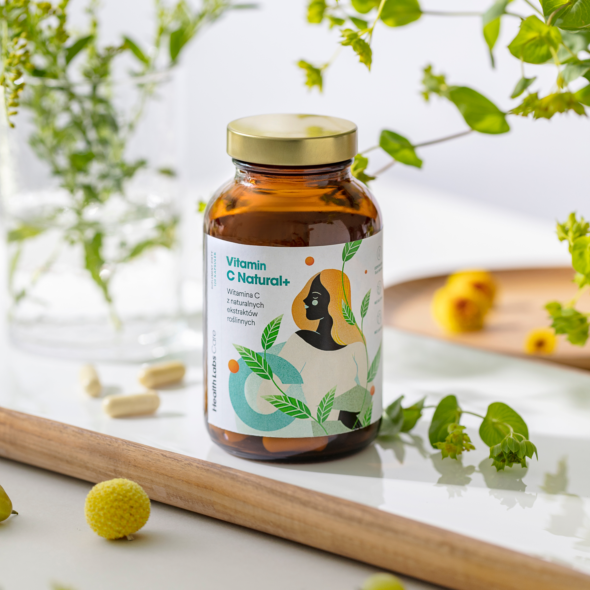 Health Labs Care, Vitamin C Natural+, kapsułki, 120 sztuk