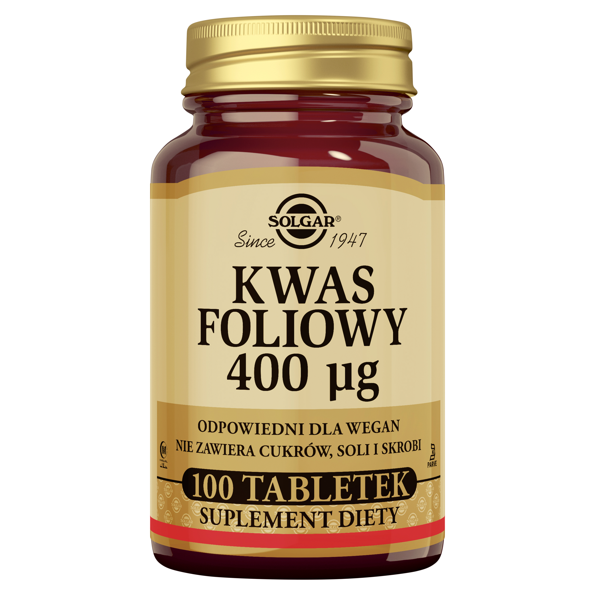 SOLGAR Kwas foliowy 100 tabletek zdjęcie