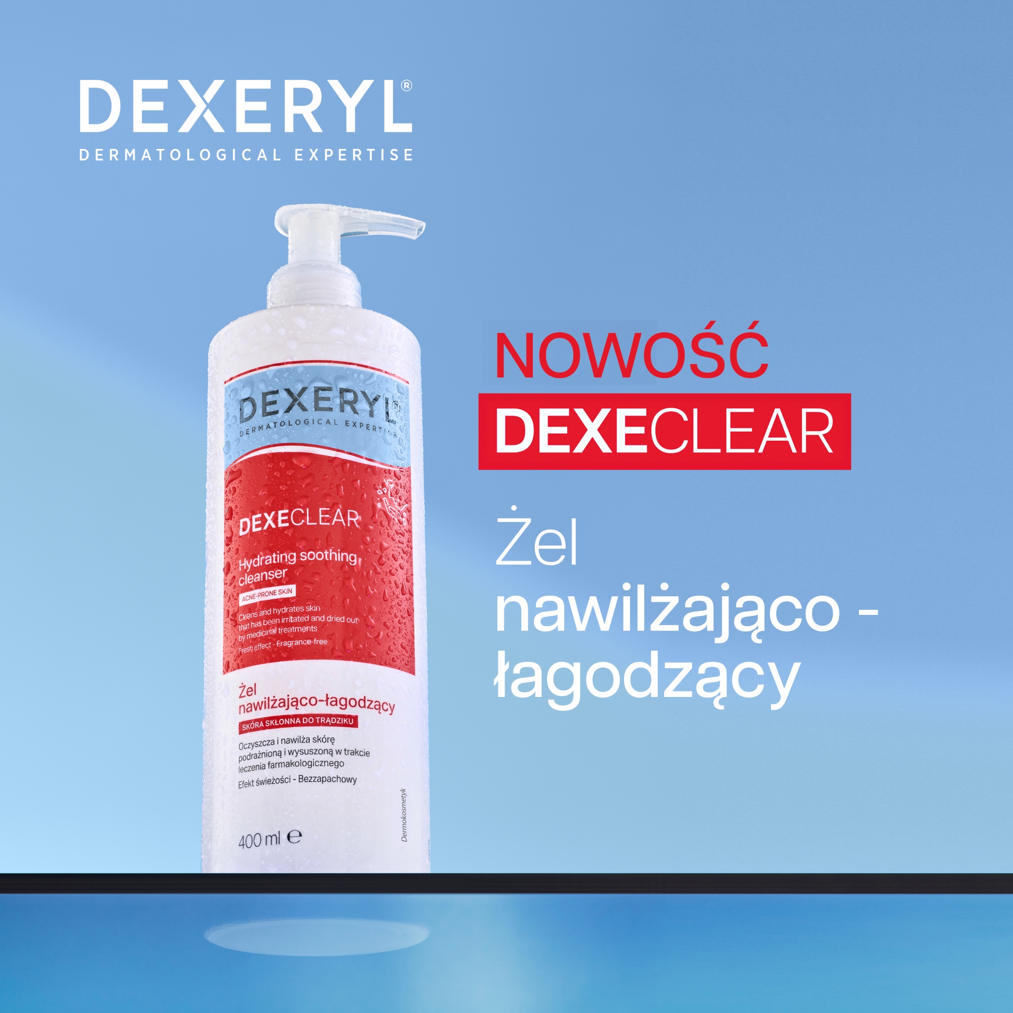 Dexeryl Dexeclear Żel nawilżająco-łagodzący, 400 ml
