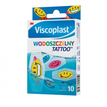 VISCOPLAST WODOSZCZELNY TATTOO Zestaw wodoszczelnych plastrów, 10 sztuk
