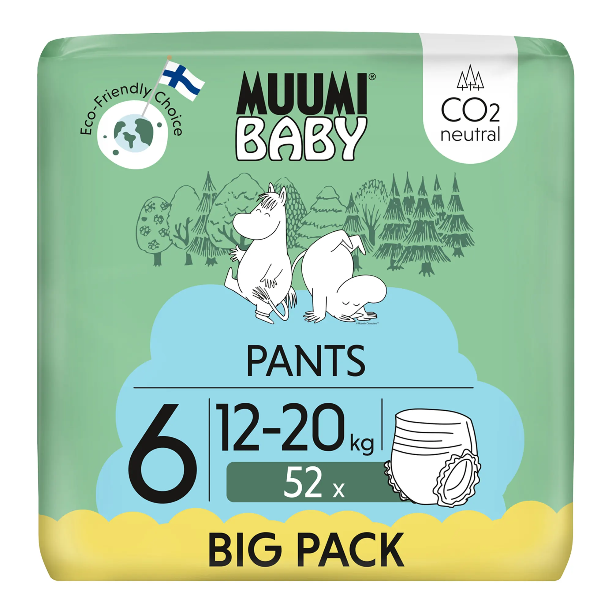 Muumi Baby Pants pieluchomajtki 6 Junior 12-20 kg, 52 sztuki zdjęcie