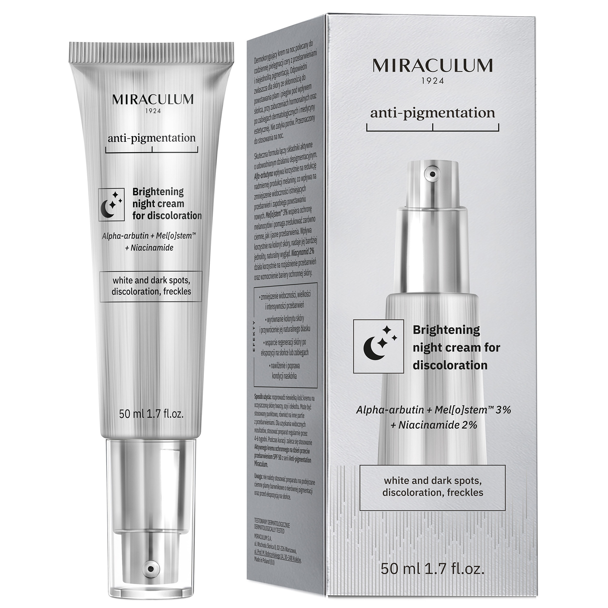 Miraculum Anti-Pigmentation Krem rozjaśniający przebarwienia na noc, 50 ml