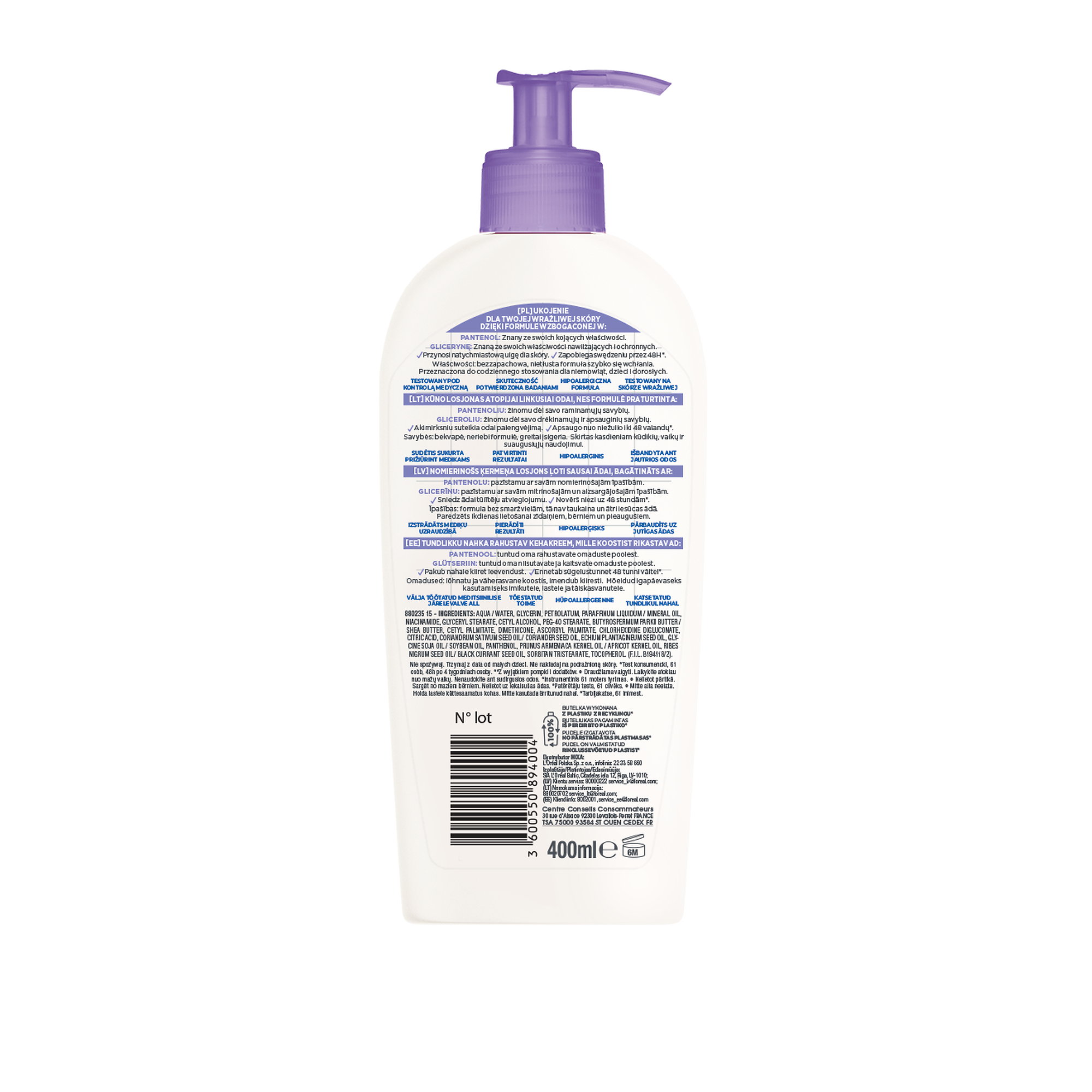 Mixa Panthenol Comfort Kojący balsam do ciała, 400 ml