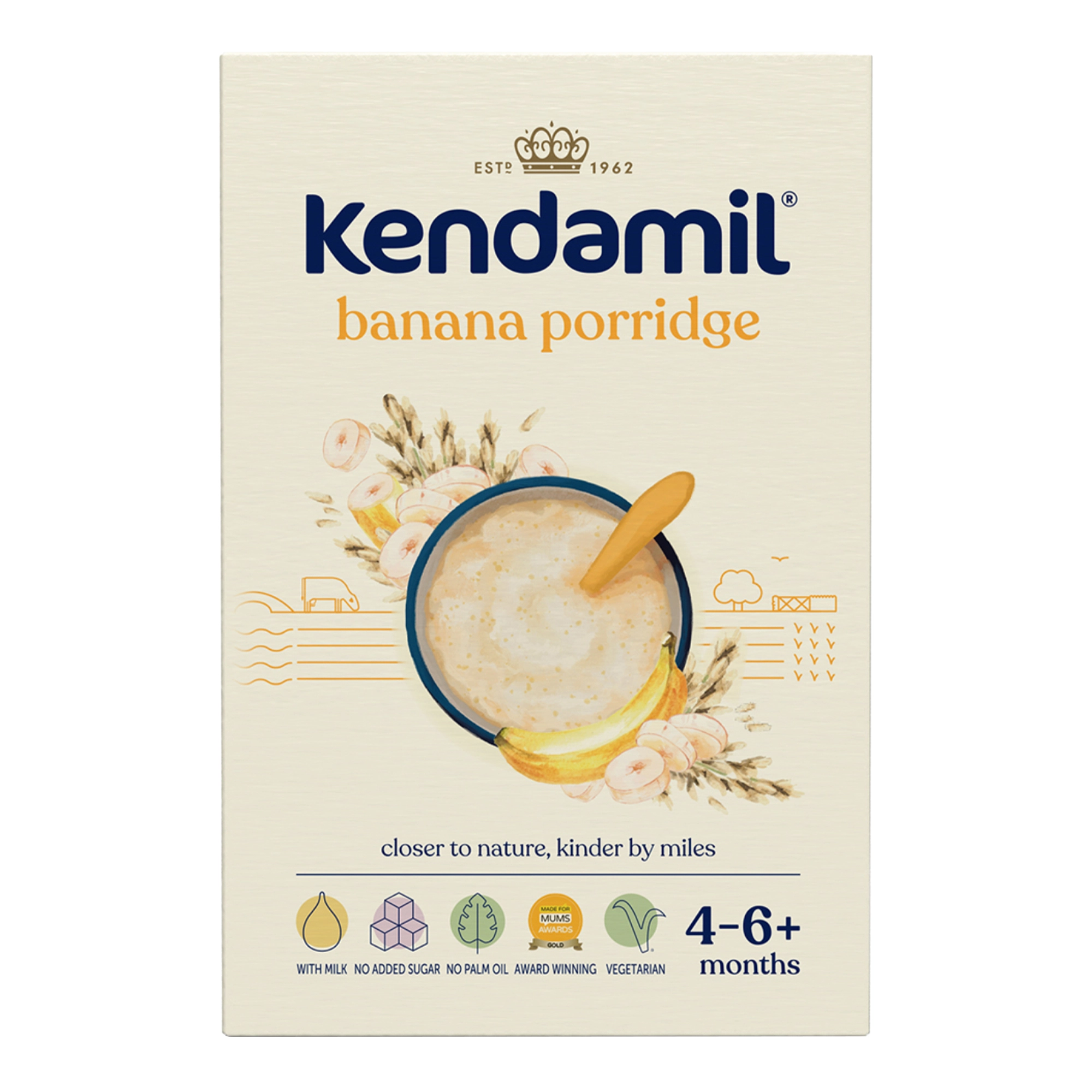 Kendamil Mleczna Kaszka z bananem, 150 g, cena, opinie, właściwości zdjęcie