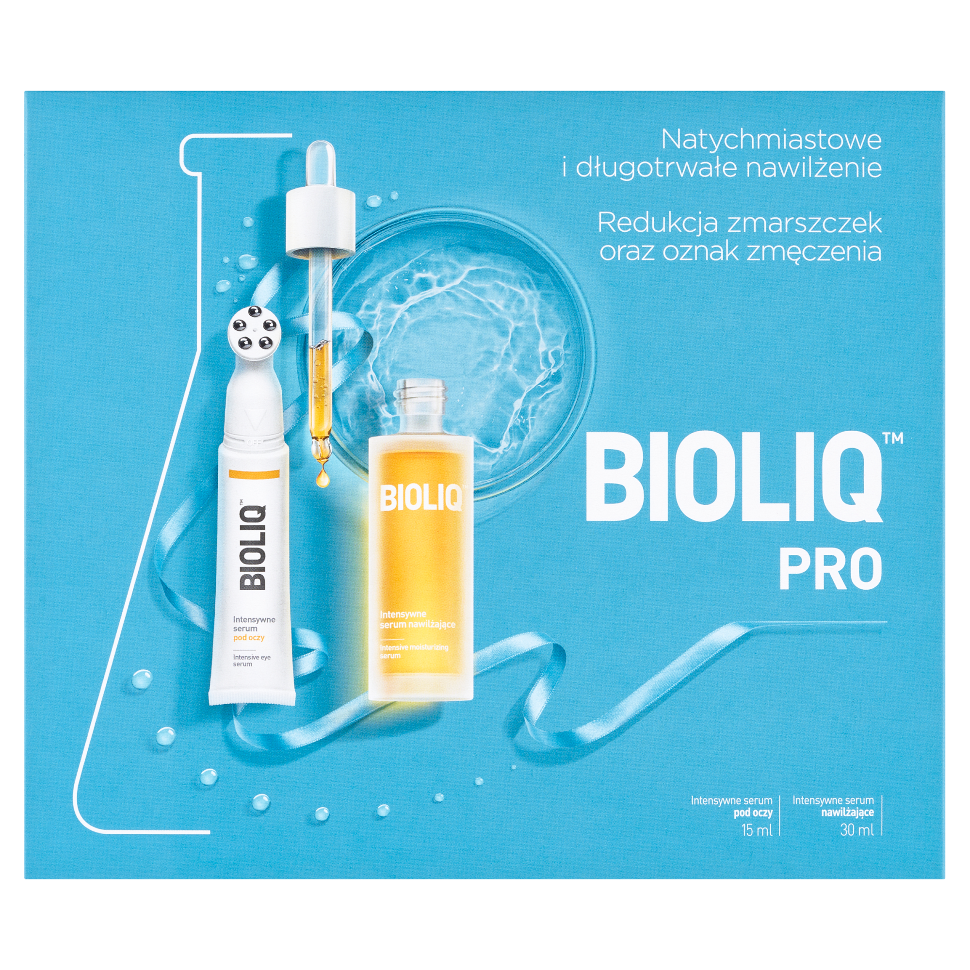BIOLIQ PRO ZESTAW Intensywne serum nawilżające - 30 ml  + Intensywne serum pod oczy - 15 ml - cena, opinie, właściwości  zdjęcie