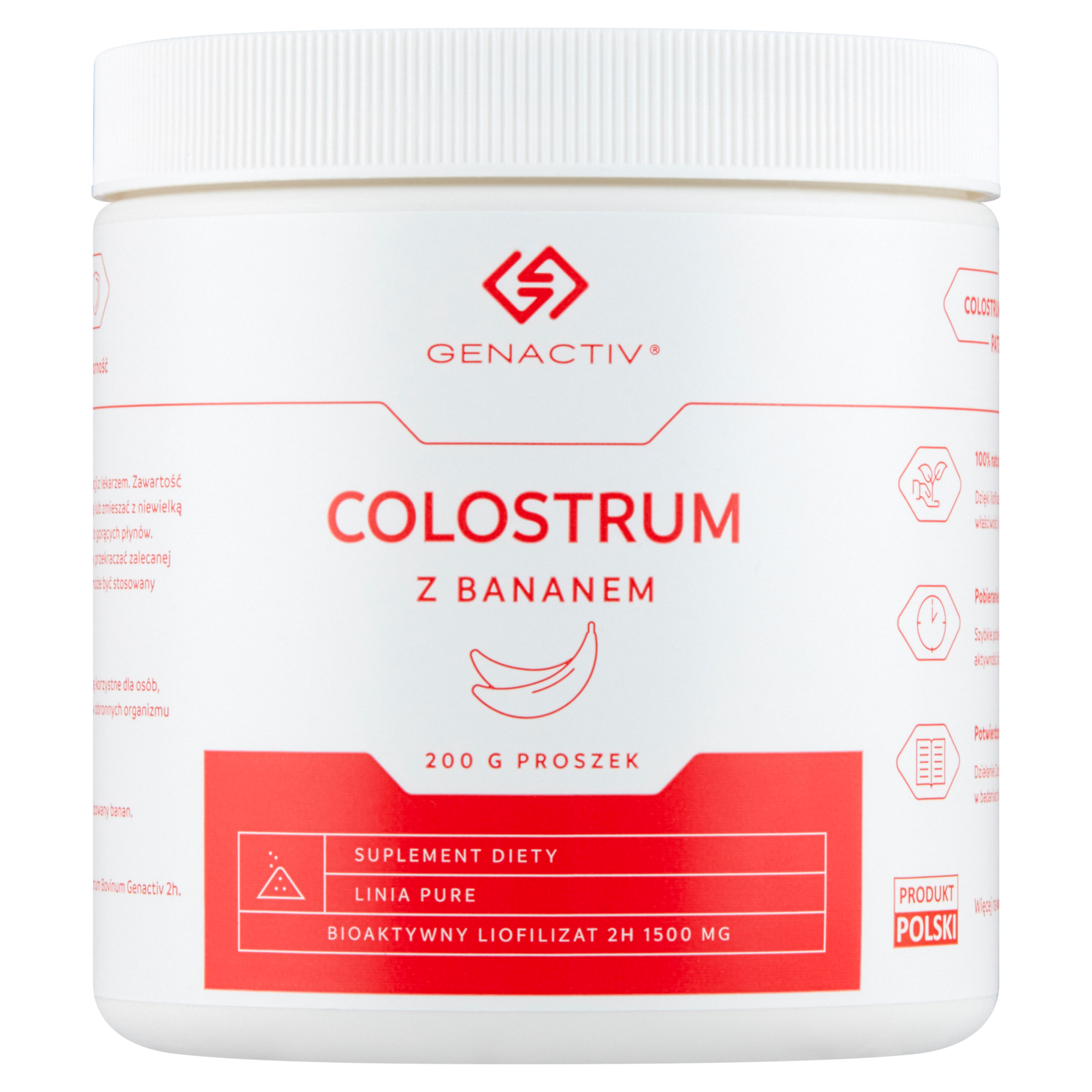 Genactiv Colostrum z bananem, proszek, 200 g zdjęcie