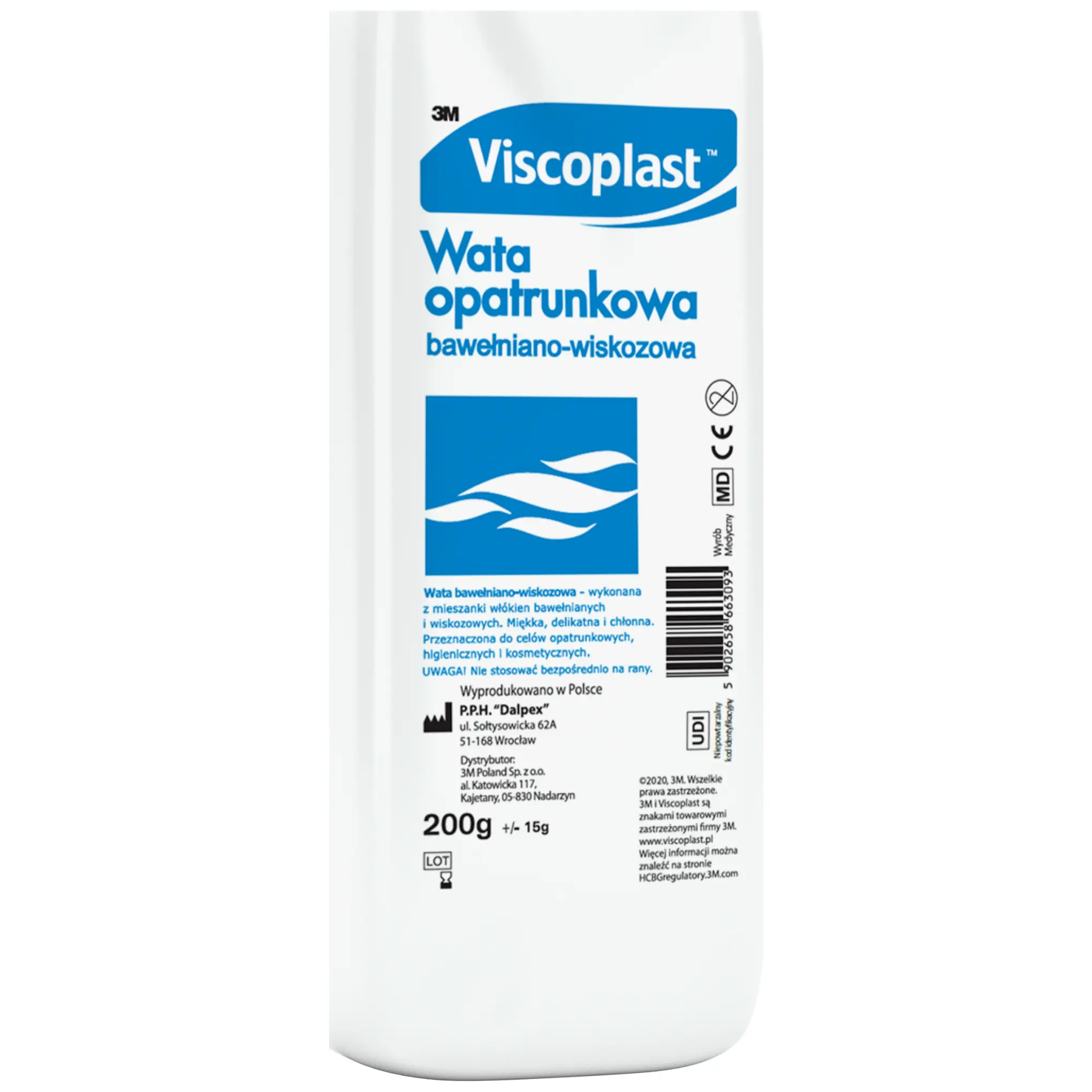 Viscoplast, Wata opatrunkowa bawełniano-wiskozowa, 200 g