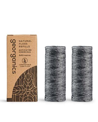 Georganics, Naturalna Nić Dentystyczna z Węglem Refill, 2 x 50 m zdjęcie