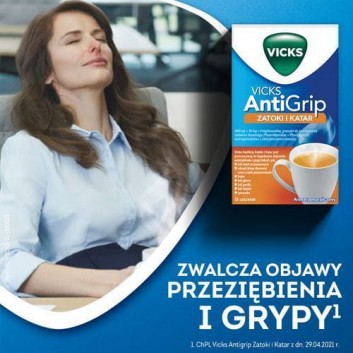 Vicks AntiGrip 650 mg + 16 mg + 4 mg o aromacie pomarańczowym 10 saszetek