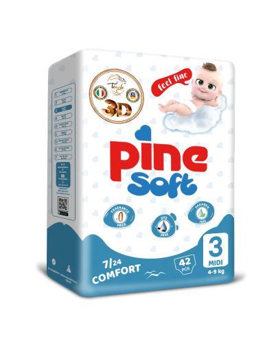 Pine Soft Pieluchy midi 3 (4-9 kg), 42 sztuki zdjęcie