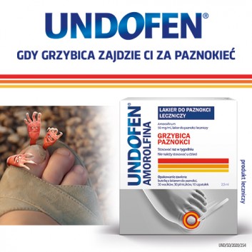 Undofen Amorolfina, 50 mg/ml, lakier do paznokci leczniczy, 2,5 ml