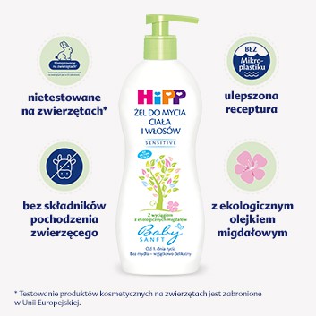 Hipp Babysanft Sensitive żel do mycia do ciała i włosów 400 ml