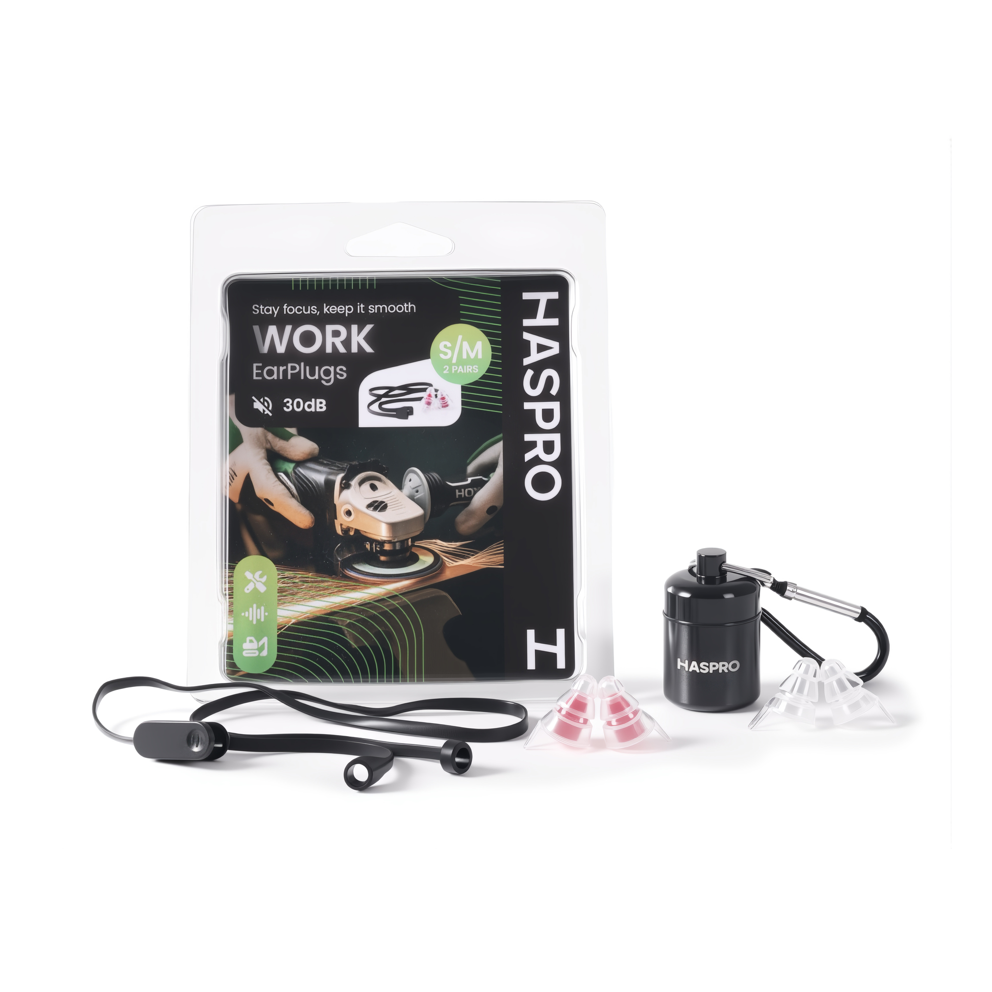 Haspro Work Earplugs Zatyczki do uszu, rozmiar S/M, 2 pary zdjęcie