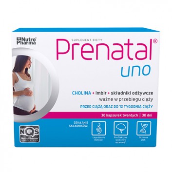PRENATAL UNO składniki odżywcze dla ciężarnych, kapsułki, 30 sztuk zdjęcie