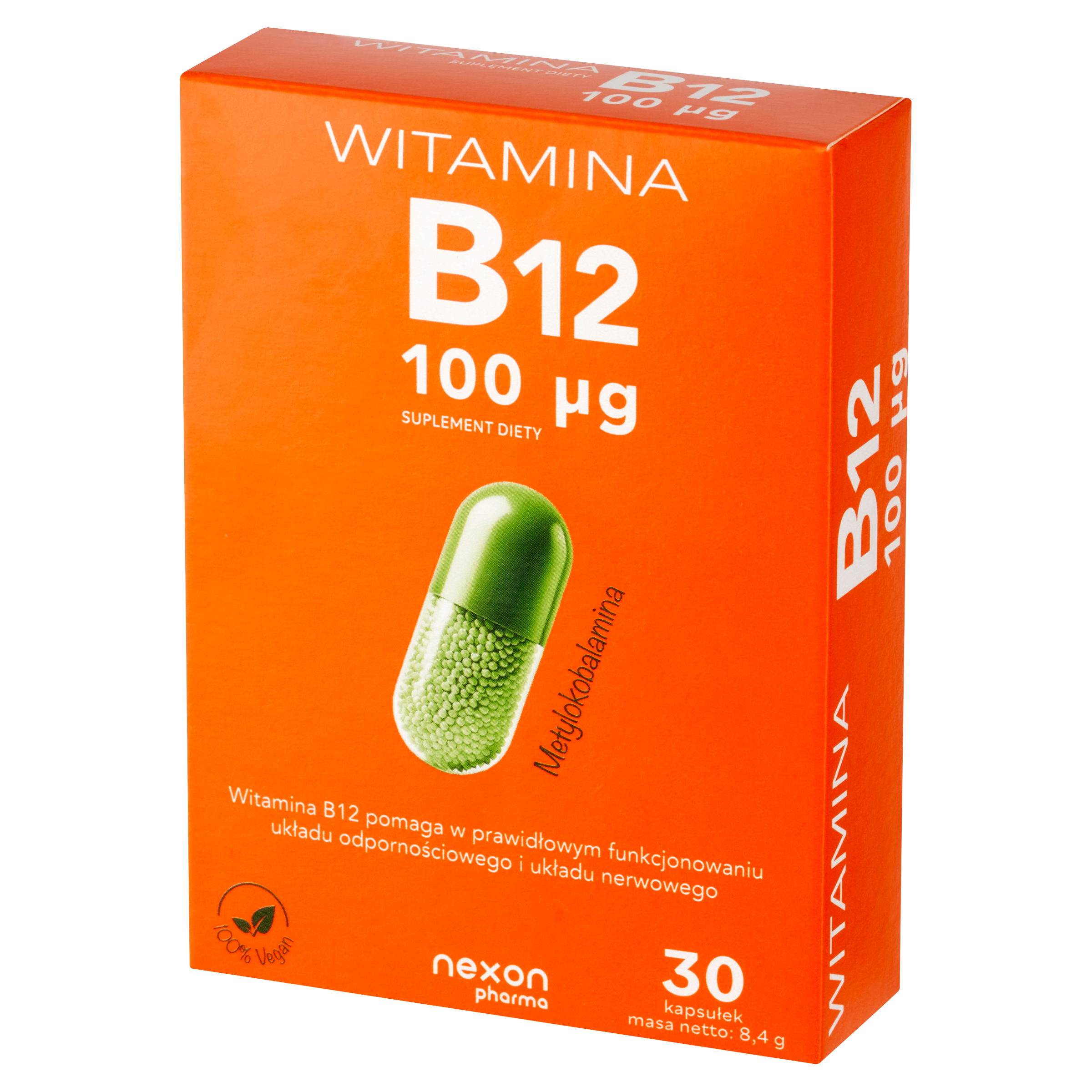 Nexon Pharma, Witamina B12 100 µg, kapsułki, 30 sztuk zdjęcie