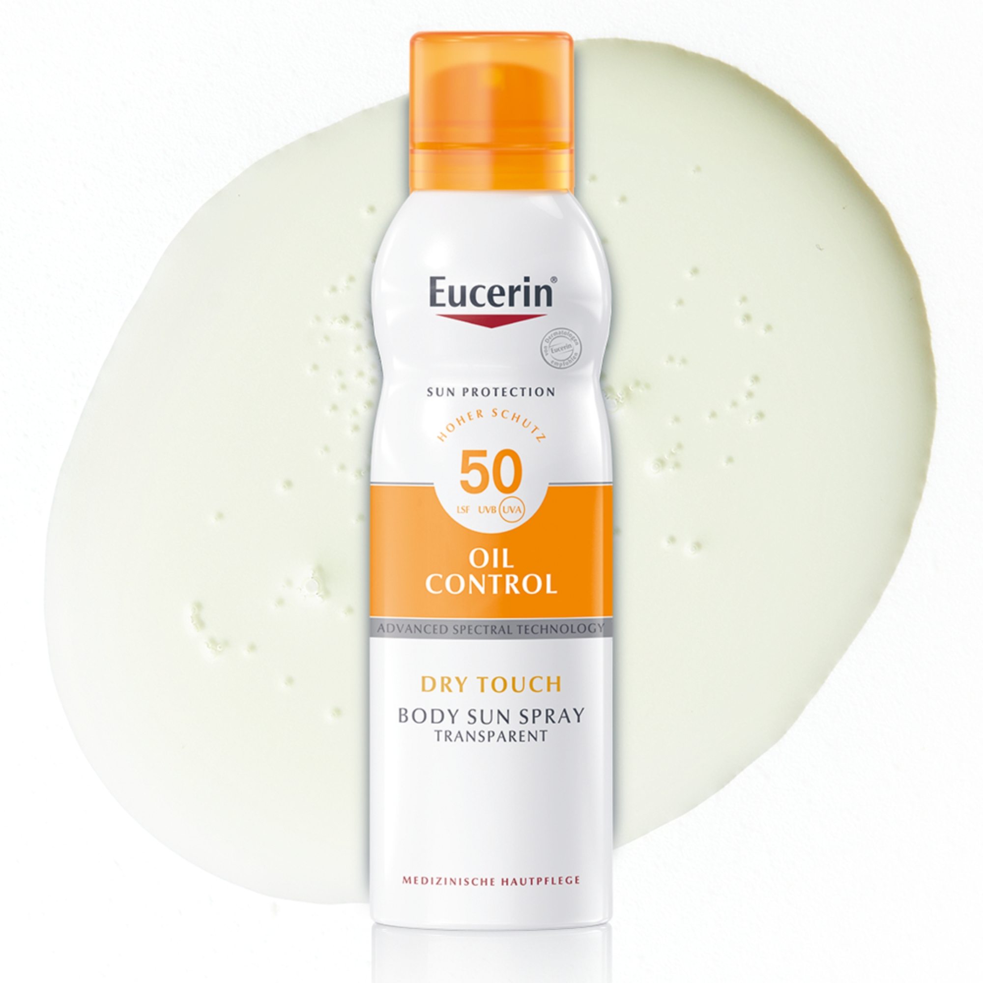 Eucerin Oil Control SPF 50, Transparentny spray ochronny do ciała, 200 ml