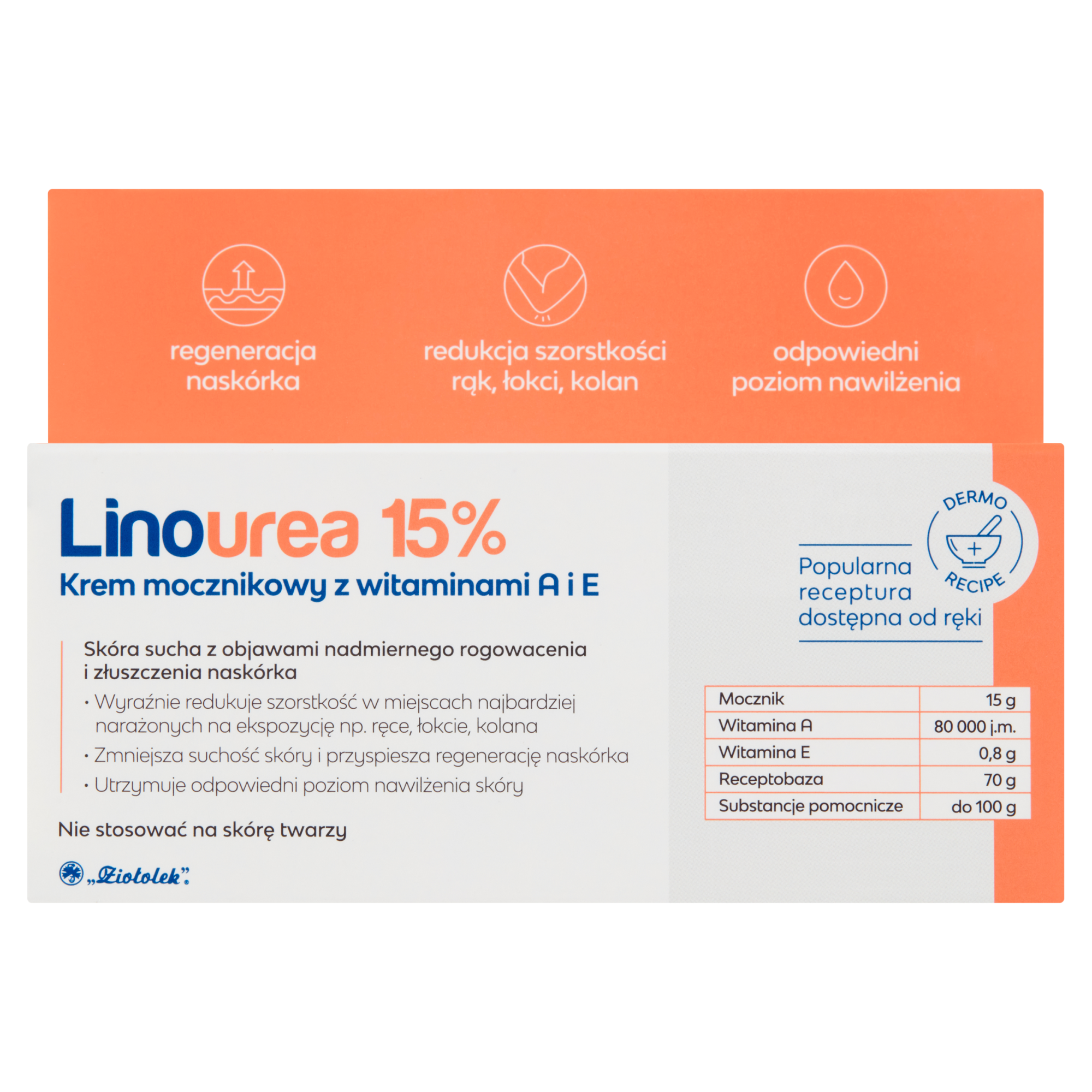 LinoUrea 15% krem mocznikowy z witaminami A i E 50 g zdjęcie
