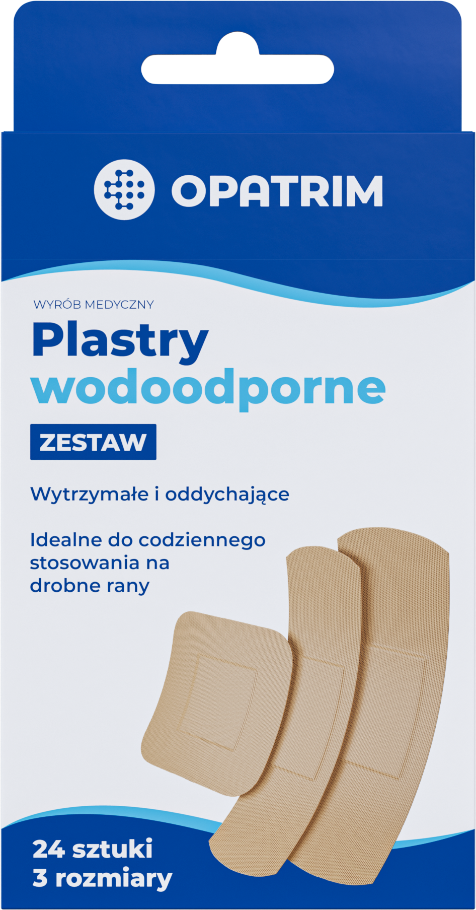 Opatrim Zestaw plastrów wodoodpornych 3 rozmiary, 24 sztuki zdjęcie
