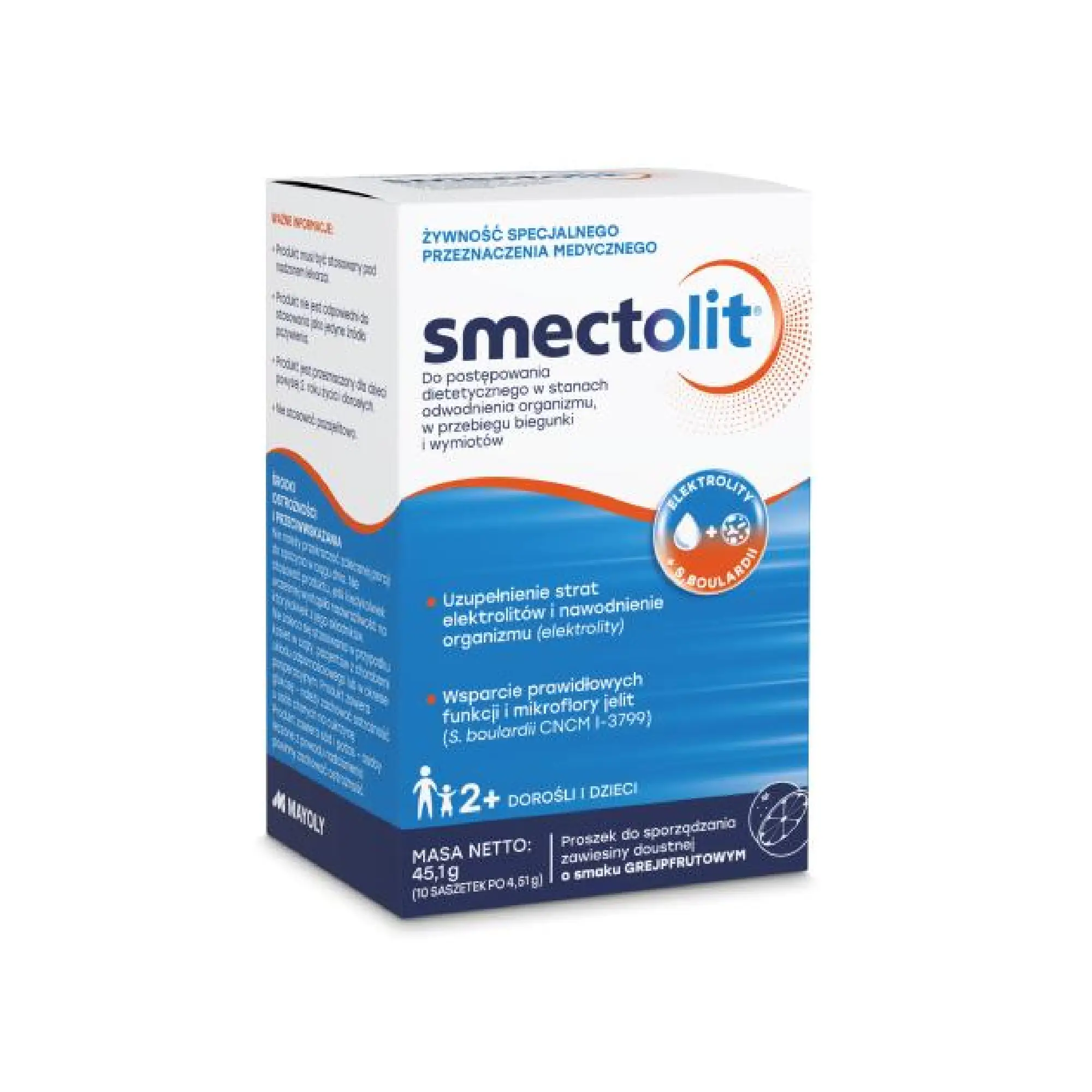 Smectolit ORS elektrolity, proszek o smaku grejpfrutowym, 10 saszetek zdjęcie