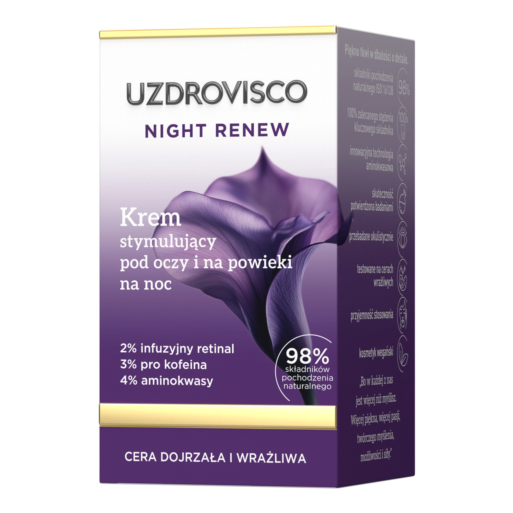 Uzdrovisco  Night Renew Krem stymulujący pod oczy i na powieki na noc, 15 ml zdjęcie