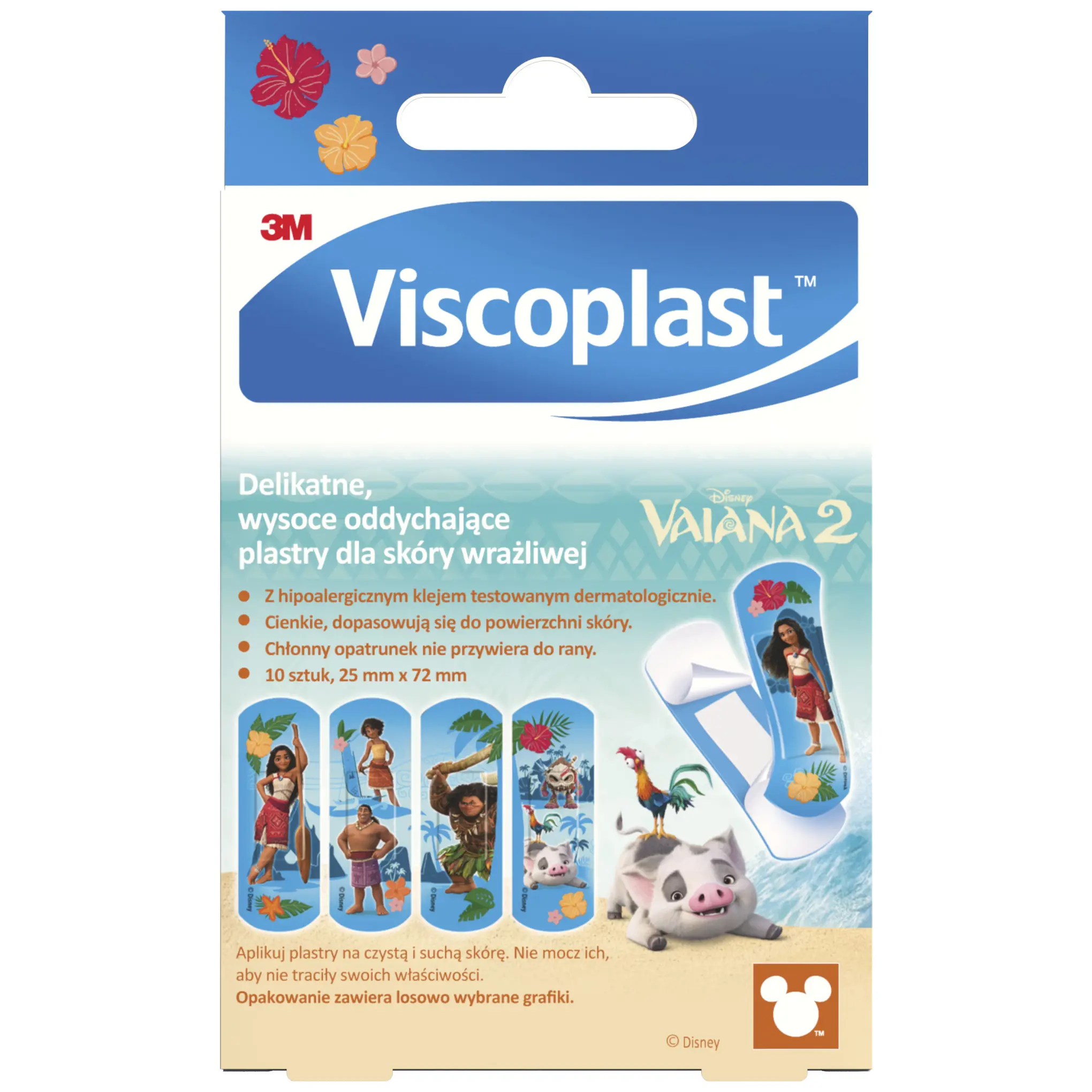 Viscoplast, Plastry Vaiana, 72 mm x 25 mm, 10 sztuk