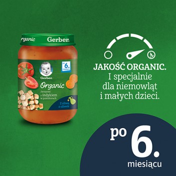 Nestlé Gerber Organic jarzynki z indykiem w pomidorach po 6 miesiącu 190 g
