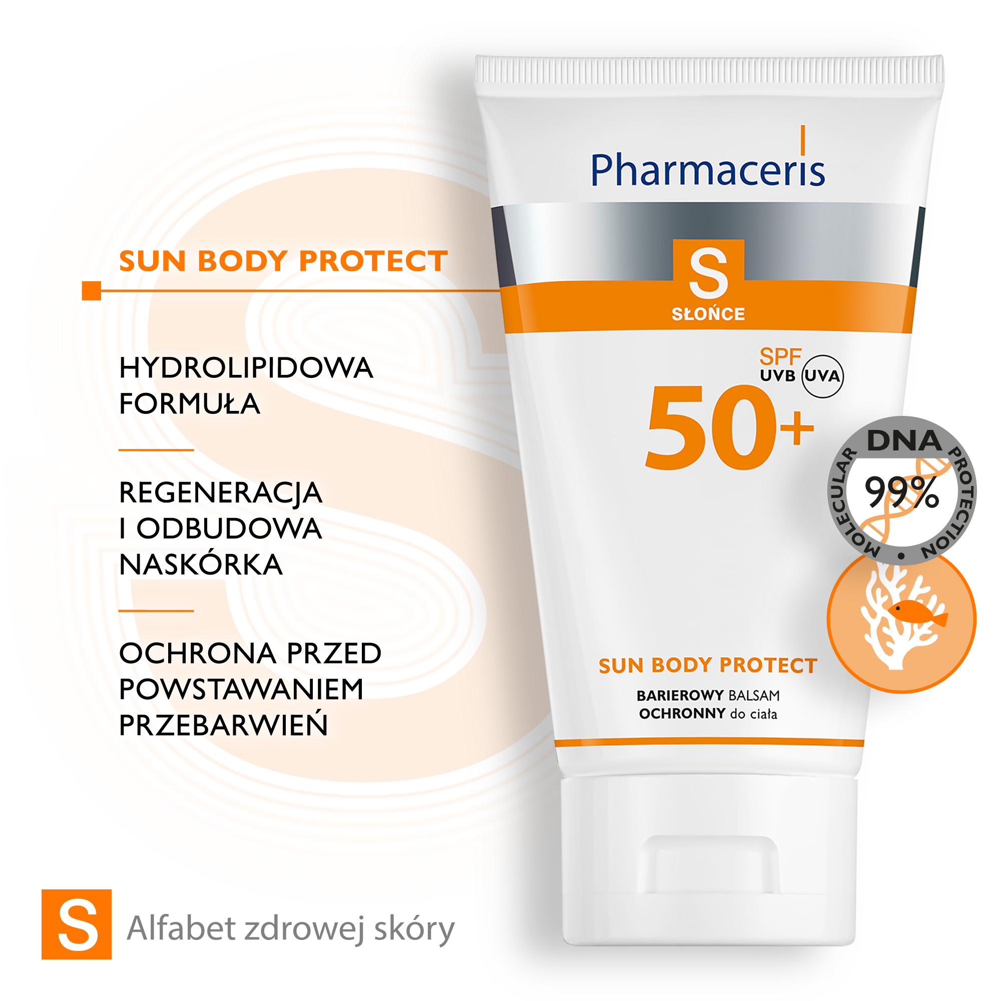 PHARMACERIS S SUN BODY PROTECT Hydrolipidowy ochronny balsam do ciała SPF50+ - 150 ml 