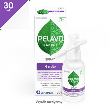 Pelavo Gardło Spray, 30 ml, na chrypkę i kaszel, cena, właściwości, wskazania