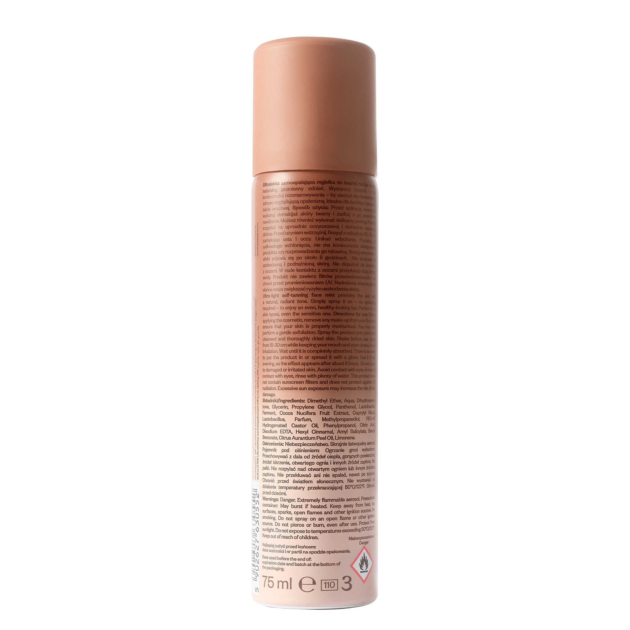Paese Ultralekka samoopalająca mgiełka do twarzy, 75 ml