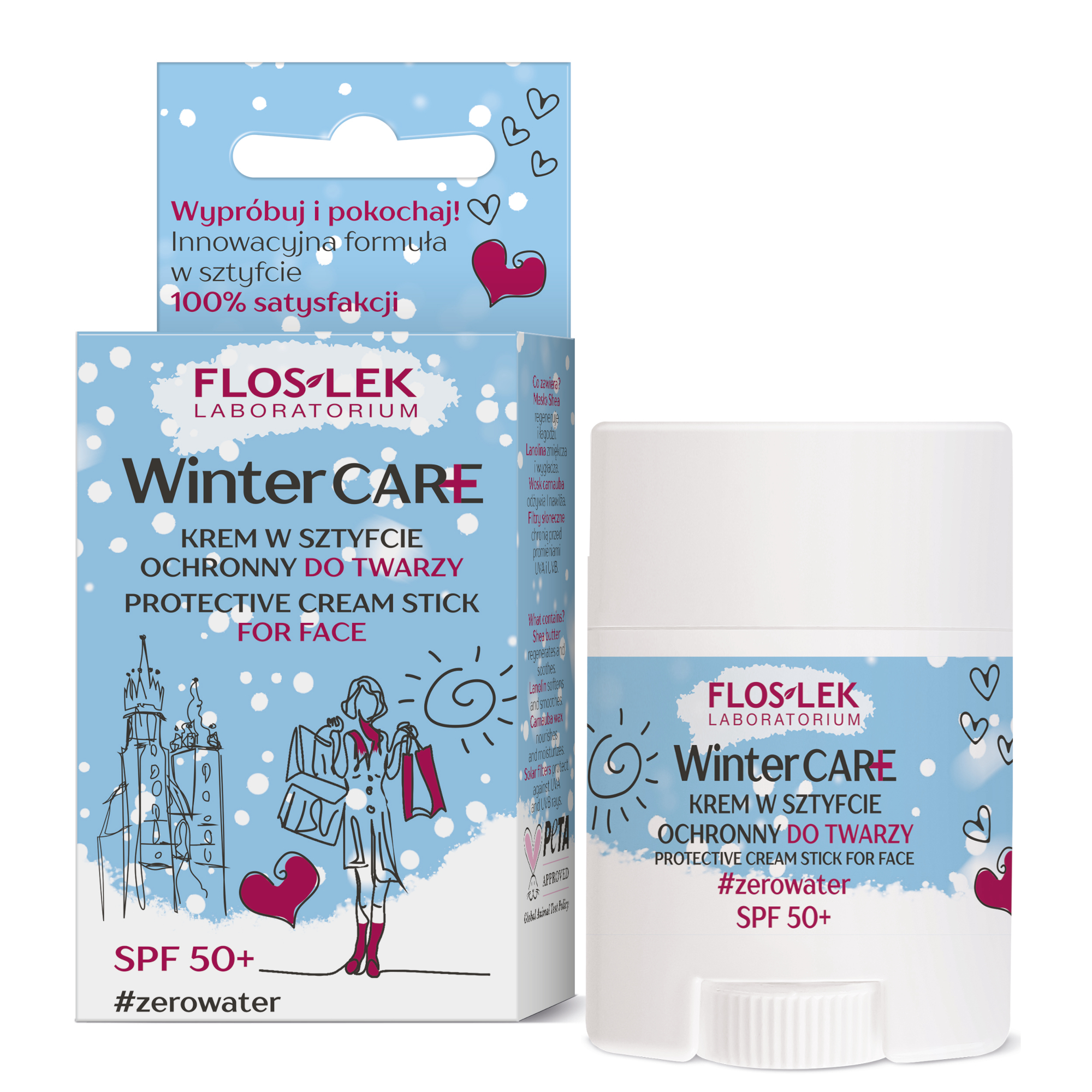 Floslek  Winter Care, Krem w sztyfcie ochronny do twarzy SPF 50+, 20 g zdjęcie