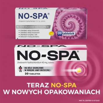 No-Spa 40 mg na ból brzucha, skurcze 20 tabletek