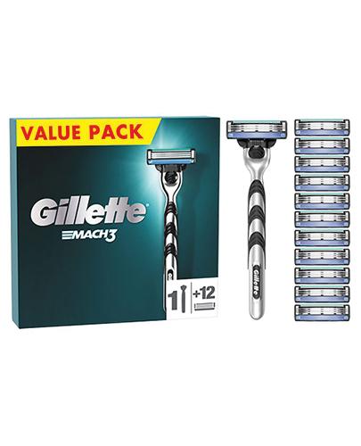 Gillette Mach3 Maszynka do golenia + Wkład do maszynki, 12 szt., cena, opinie, stosowanie zdjęcie