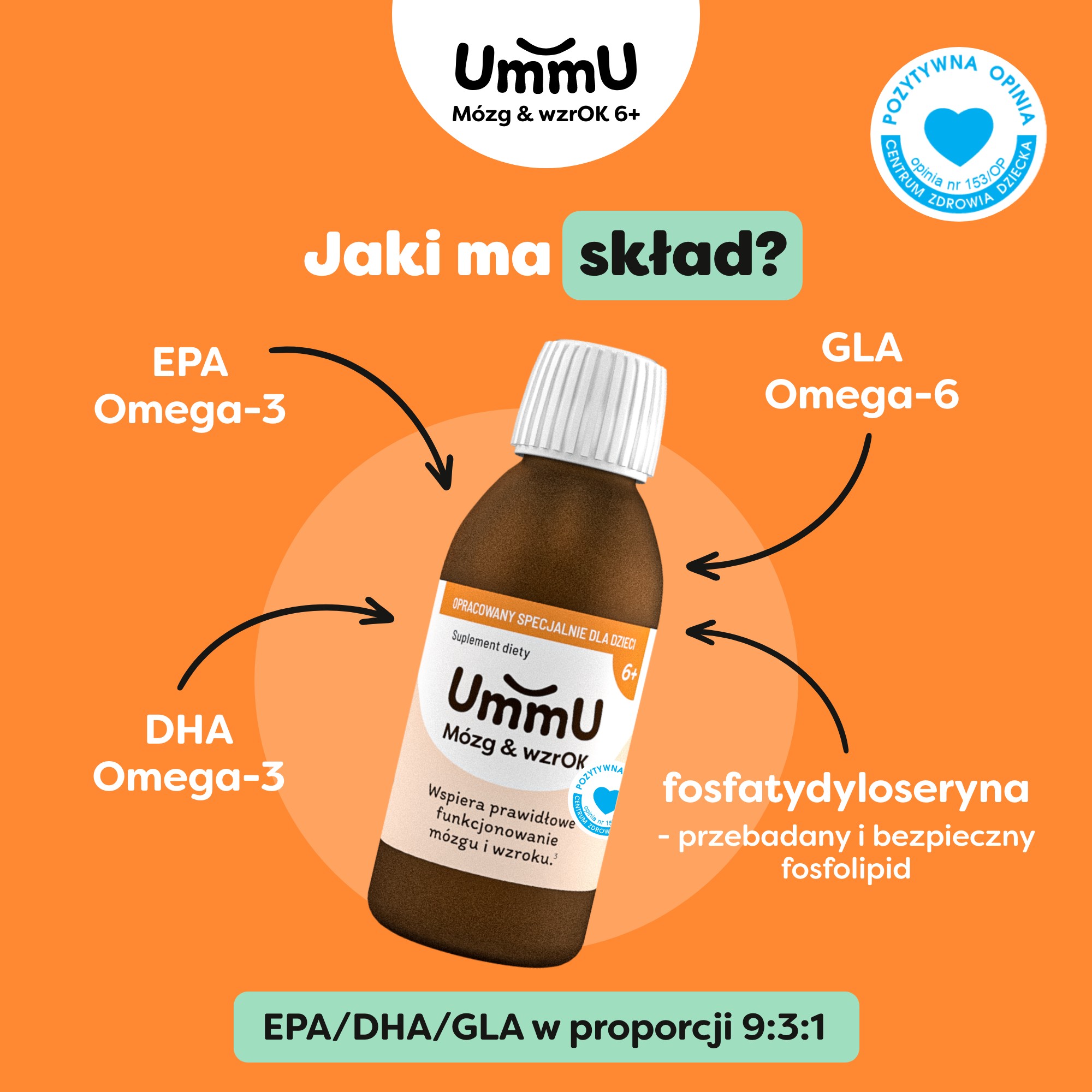 UmmU Mózg&wzrok 6+ płyn, 150 ml