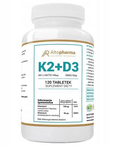 Altopharma Witamina K2 + D3 - 120 tabl. - cena, opinie, wskazania zdjęcie