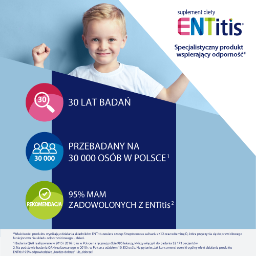 ENTitis, smak truskawkowy, pastylki do ssania, 30 sztuk