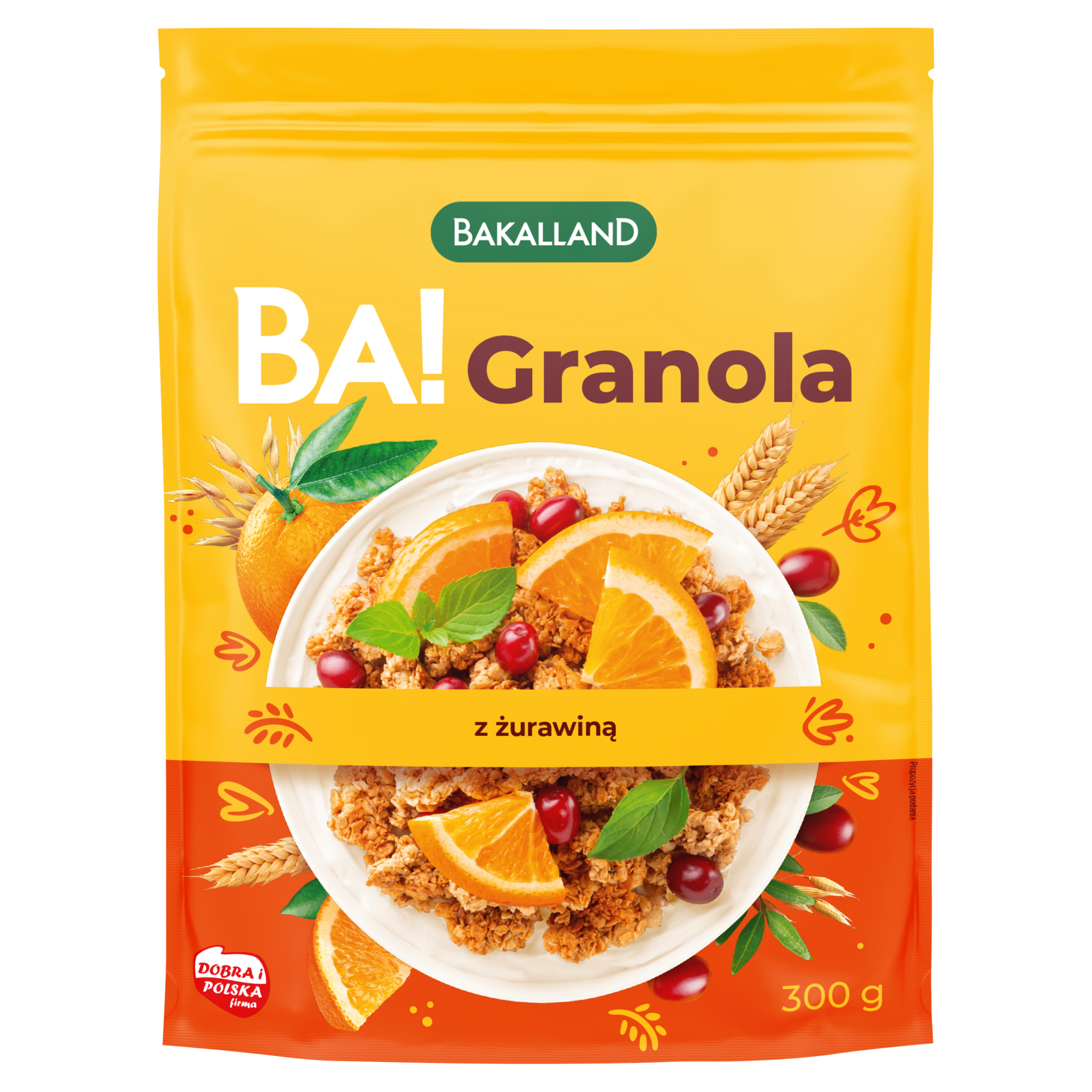 BAKALLAND BA! Granola, żurawina pomarańcza, 300 g zdjęcie