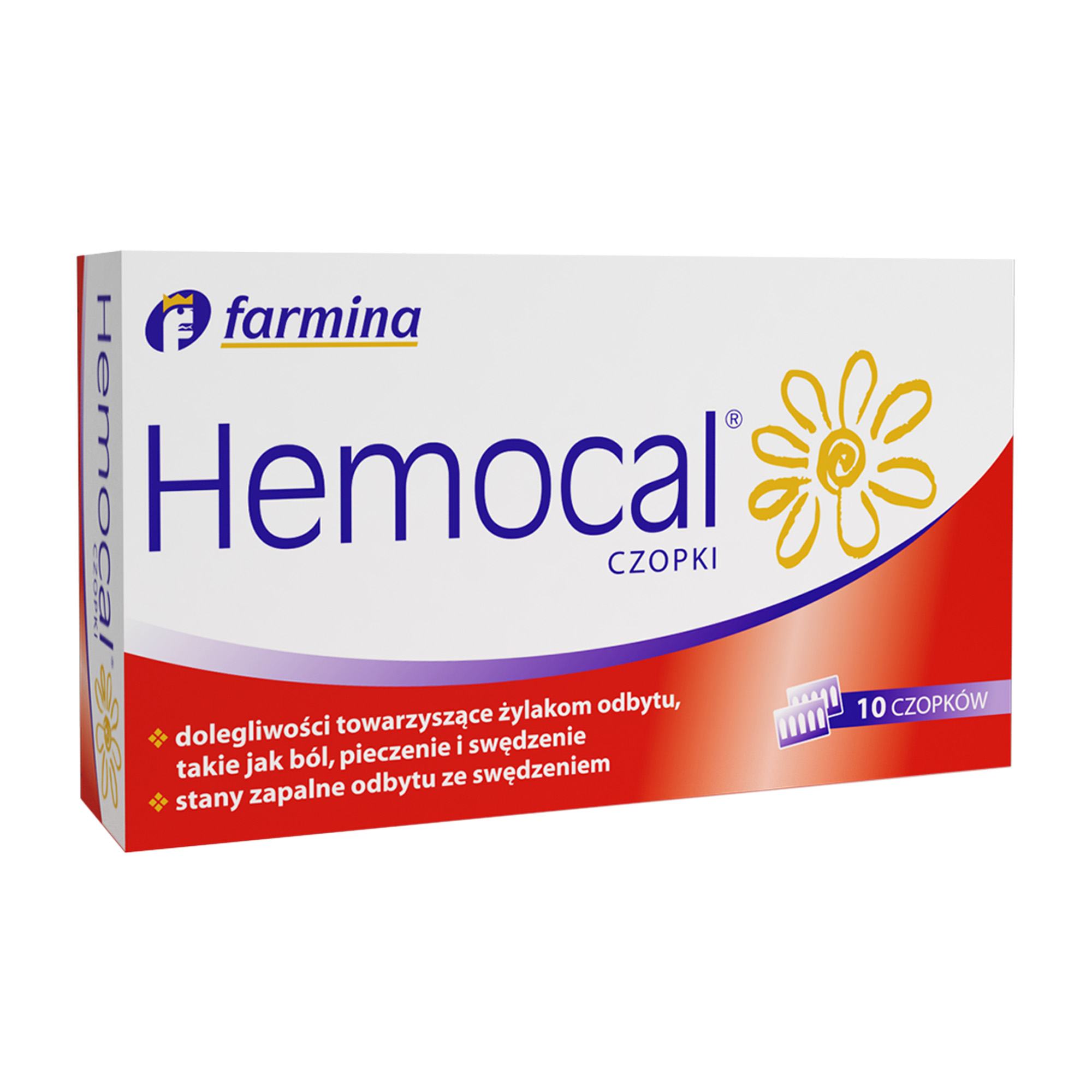 Hemocal 100 mg czopki przeciw hemoroidom 10 sztuk zdjęcie