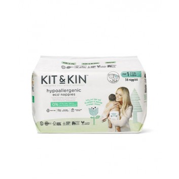 Kit and Kin, Biodegradowalne Pieluszki Jednorazowe 1 Mini 2-5 kg, 38 sztuk