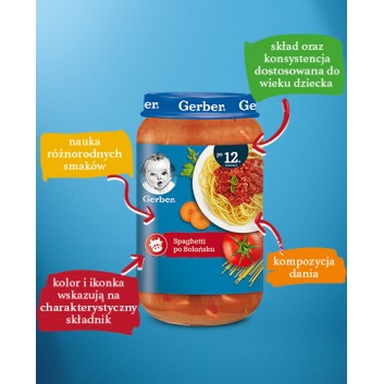 Nestlé Gerber spaghetti po bolońsku po 12 miesiącu 250 g