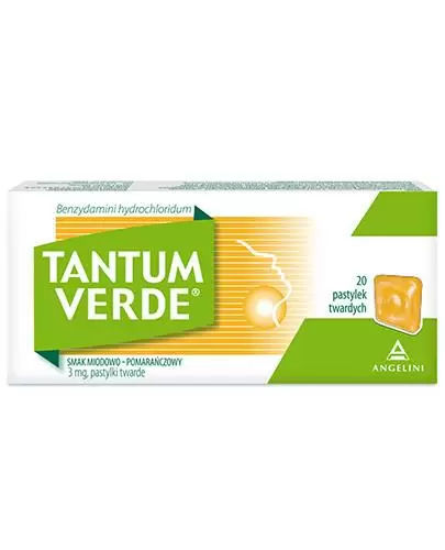 Tantum Verde, 3 mg, pastylki do ssania smak miodowo-pomarańczowy, 20 sztuk zdjęcie