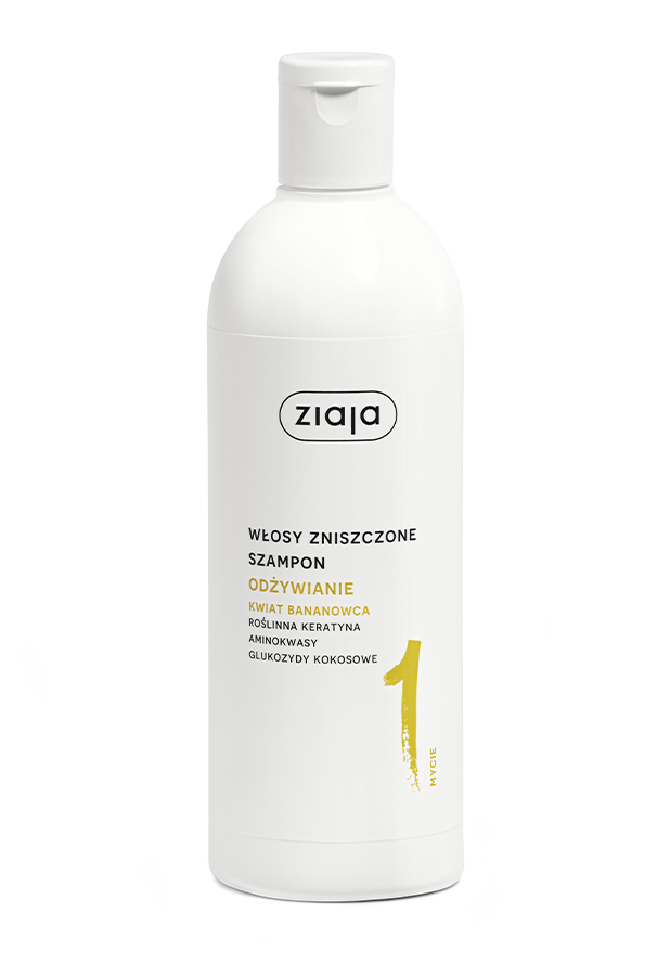 Ziaja Odżywianie Kwiat Bananowca, szampon włosy zniszczone, 400 ml zdjęcie