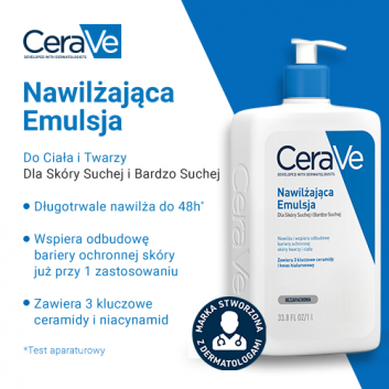 CeraVe, nawilżająca emulsja do skóry suchej i bardzo suchej, 1000 ml