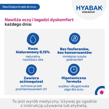 Hyabak 0,15% nawilżające krople do oczu bez konserwantów 10 ml