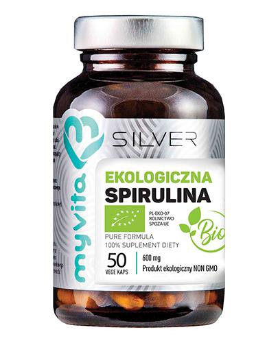 MyVita Silver Spirulina Bio 600 mg, 50 kaps., cena. opinie, wskazania zdjęcie