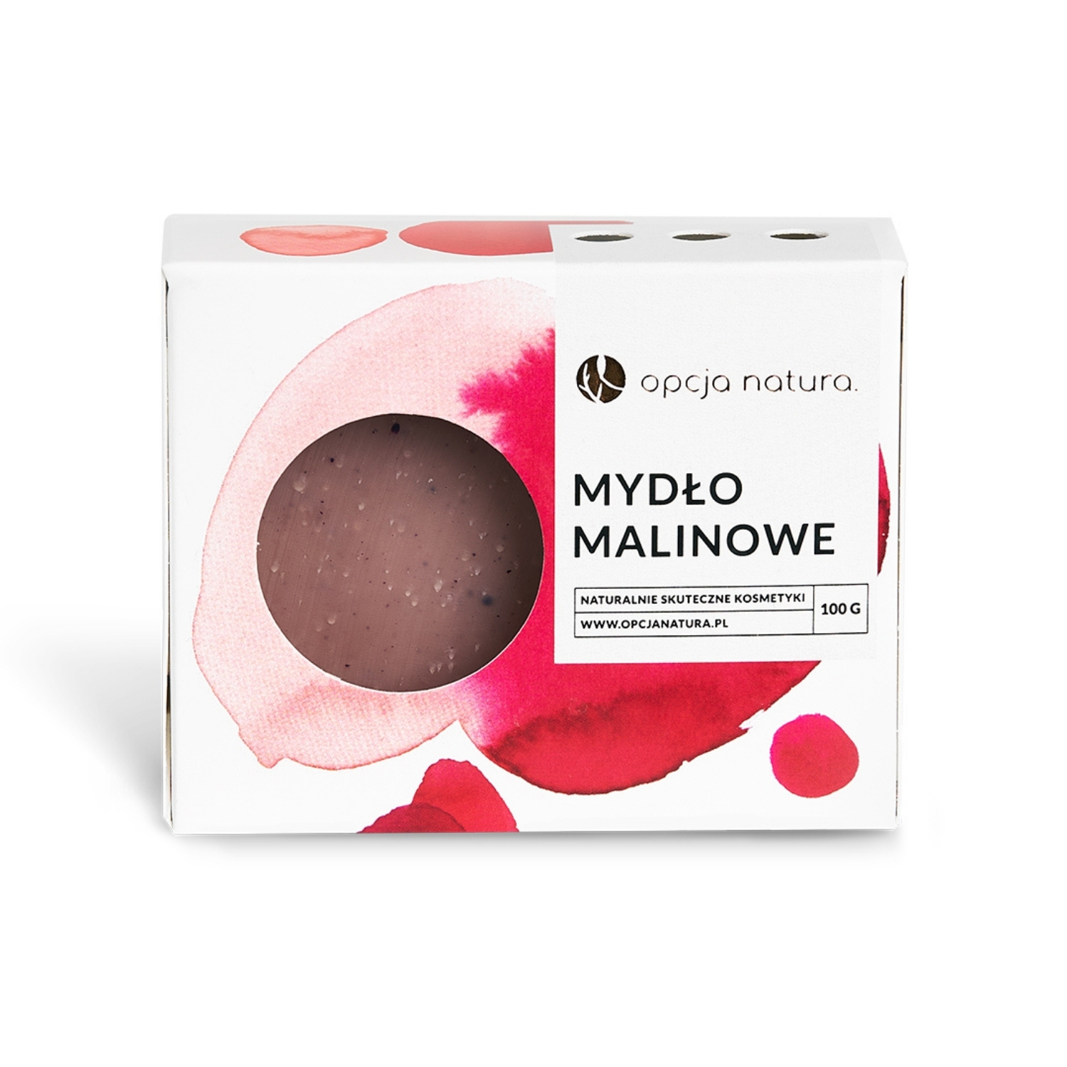 Opcja Natura, mydło malinowe w kostce, 100 g zdjęcie