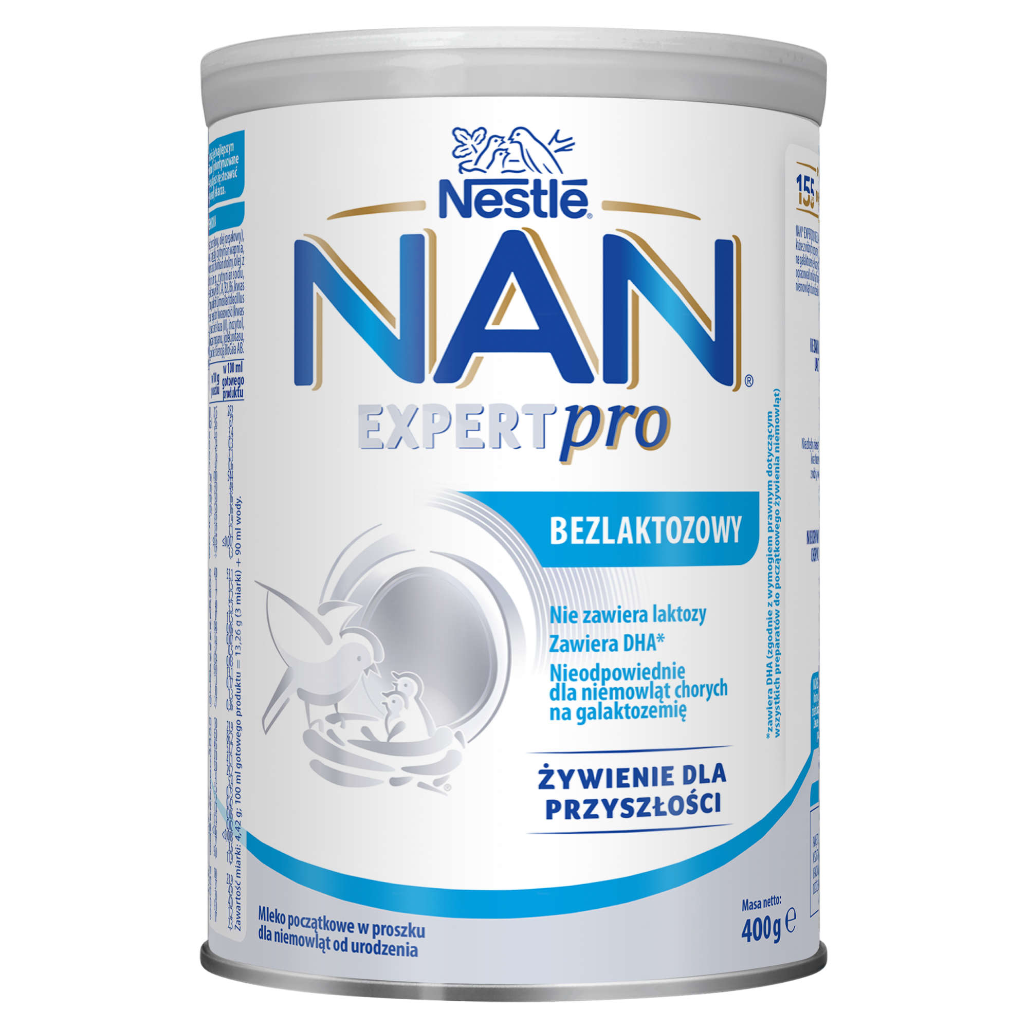 NESTLE NAN Bezlaktozowy mleko początkowe w proszku dla niemowląt od urodzenia 400 g [NOWA RECEPTURA] zdjęcie