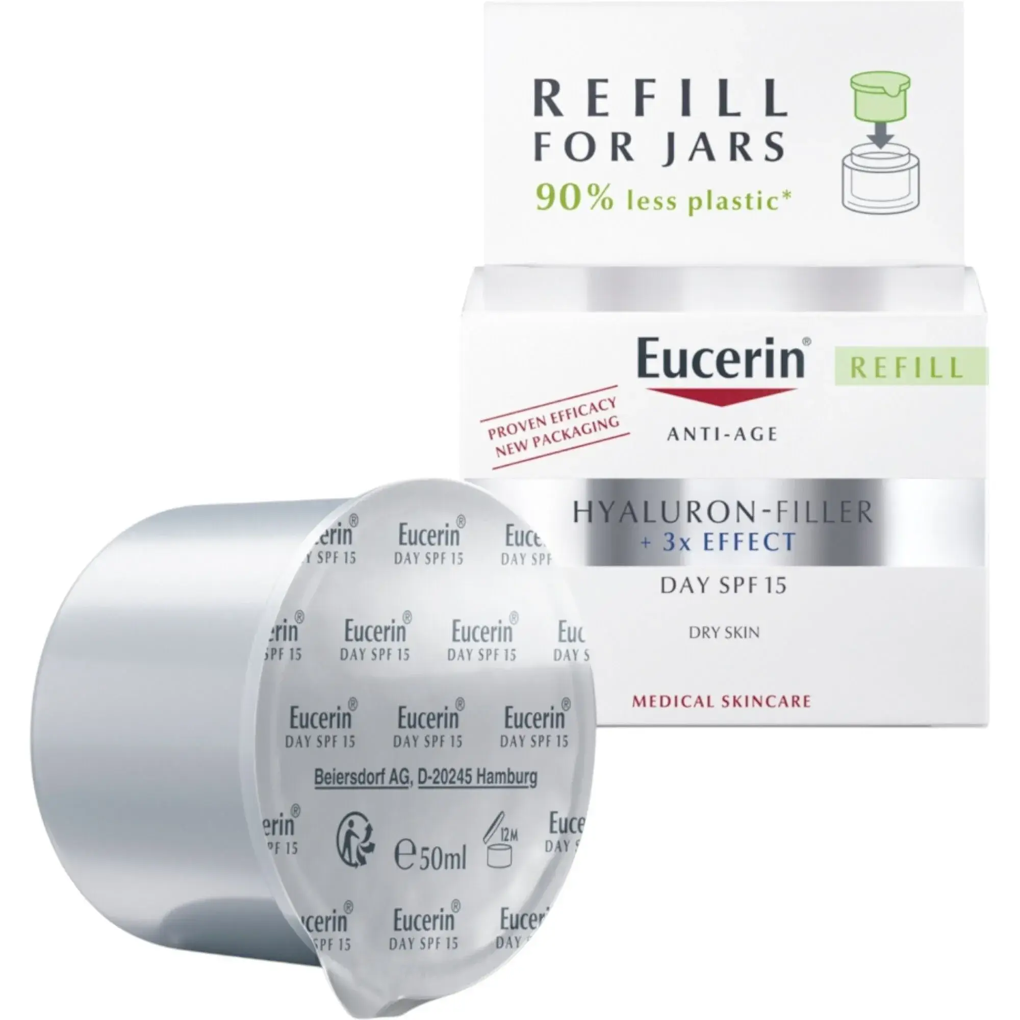 Eucerin Hyaluron-Filler krem na dzień SPF15 skóra sucha refill, 50 ml zdjęcie