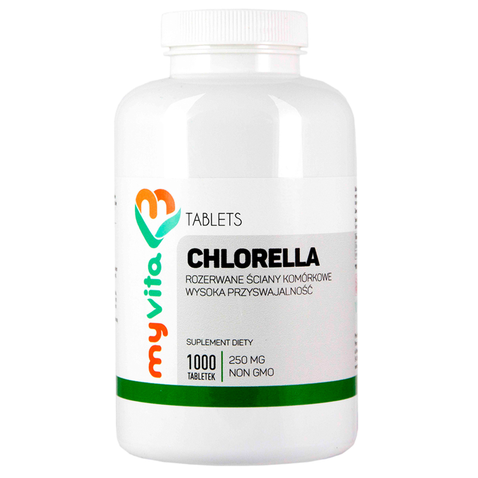 MyVita Chlorella 250 mg rozerwane ściany komórkowe, 1000 tabl. zdjęcie
