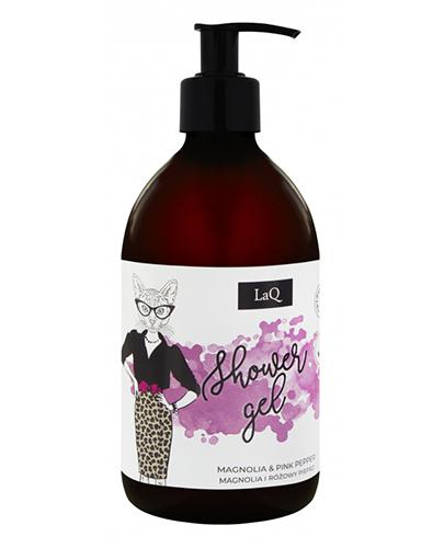 LaQ Żel pod prysznic - magnolia i różowy pieprz, 500 ml, stosowanie zdjęcie